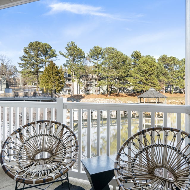 Andover at Crabtree Apartments - Personal Balcony with Lake View